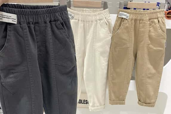 Boy-Kids-Solid-Color-Cargo-Pants-3