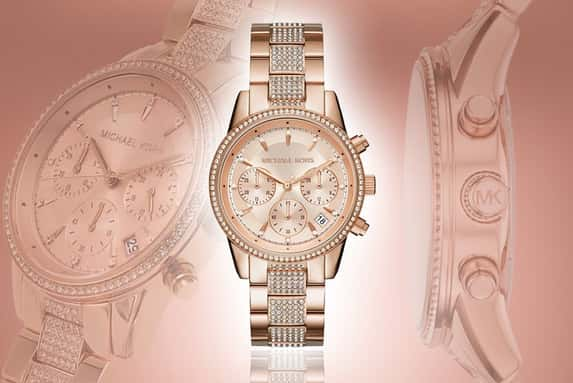 GOLD TONE CHRONOGRAPH LADIES WATCH-1