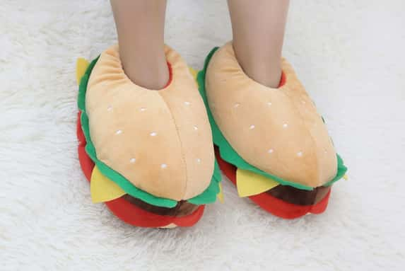 Funny-Hamburger-Fuzzy-Slippers-1