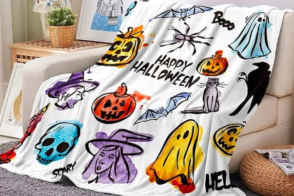 Halloween-Ghost-Spider-Flannel-Blanket-Couch-Bed-Sofa-Throw-Blanket-1