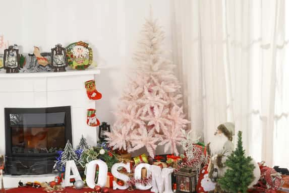 5ft-Snow-Dipped-Artificial-Christmas-Tree-w--Red-Berries-Metal-Base-Home-Season-Decoration-1