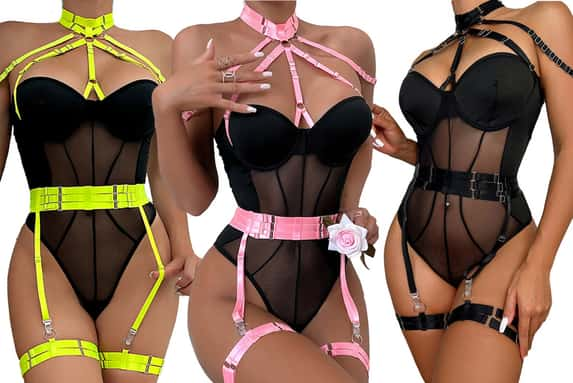 Sexy-Mesh-Stitching-Halterneck-Lingerie-Set-1