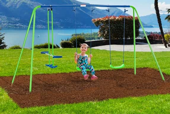 32911352-Metal-2-Swings-&-Seesaw-Set-1