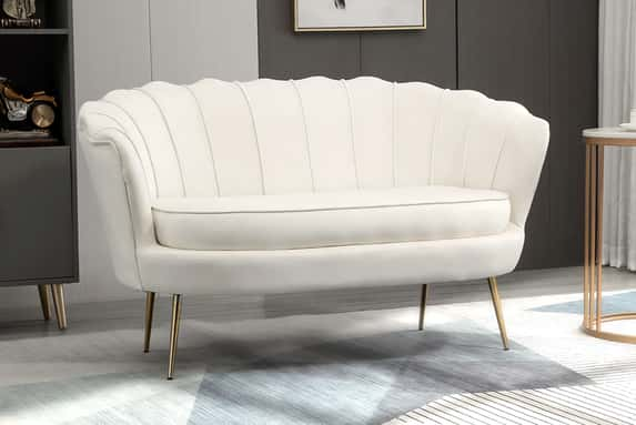 HOMCOM-2-Seater-Velvet-Loveseat-with-Gold-Legs-1