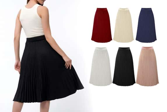 Women-High-Elastic-Waist-Pleated-Chiffon-Skirt-1