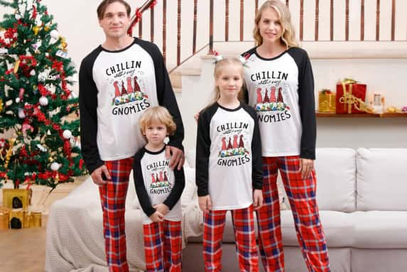 Chilling-with-my-Gnomies-Christmas-Family-Pajama-Sets-1