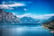 Lake Garda, Italy, Stock Image - Lake and Mountains