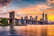 New York, USA, Stock Image - Brookyln Bridge Sunset