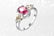 PINK SAPPHIRE HEART CRYSTAL RING