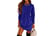 Solid-Long-Sleeve-Irregular-Dress-blue