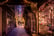 alley in venice with the warm yellow glow of christmas lights