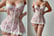 Women's-Lace-Bow-Babydoll-Garter-Lingerie-Set-3