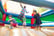 Kids playing on a bouncy castle