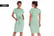 Summer-Striped-Short-Sleeve-T-Shirt-Dress-Casual-Tie-Waist-With-Pockets-GREEN