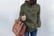 Womens-Fuzzy-Sherpa-Pullover-Sweaters- ARMY GREEN