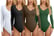 Womens Scoop Neck Long Sleeve Bodysuit Jumpsuits-1