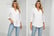 Sleeve Tunic Tops Eyelet V Neck Blouses Top-5