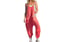 Women V-Neck Loose Solid Color Jumpsuit With Pockets-3