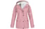Women-Waterproof-Fleece-Hooded-Trench-Coat-Windbreaker-pink