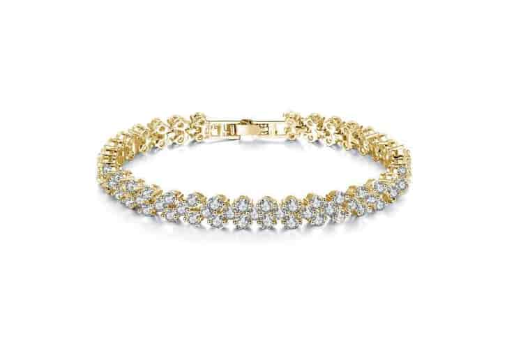 10 instead of 49.99 for a Gold Tennis Bracelet with CZ Crystals