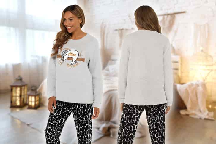 Women's Cosy Fleece Pyjama Set Offer - Wowcher