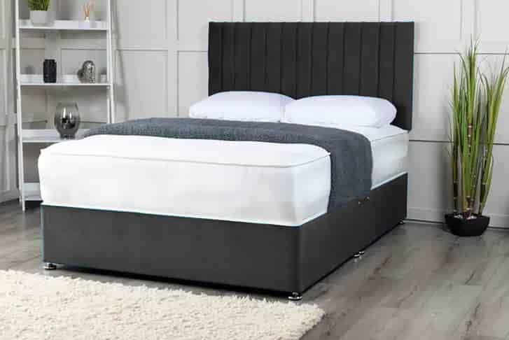 Grey suede deals small double bed