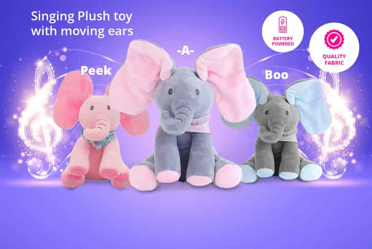 Peek a boo elephant blue online