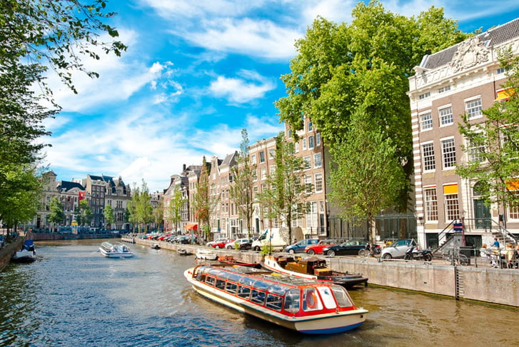Amsterdam, Netherlands, Stock Image - Canal Boat 2