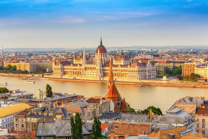 Budapest, Hungary, Stock Image - Parliament Skyline