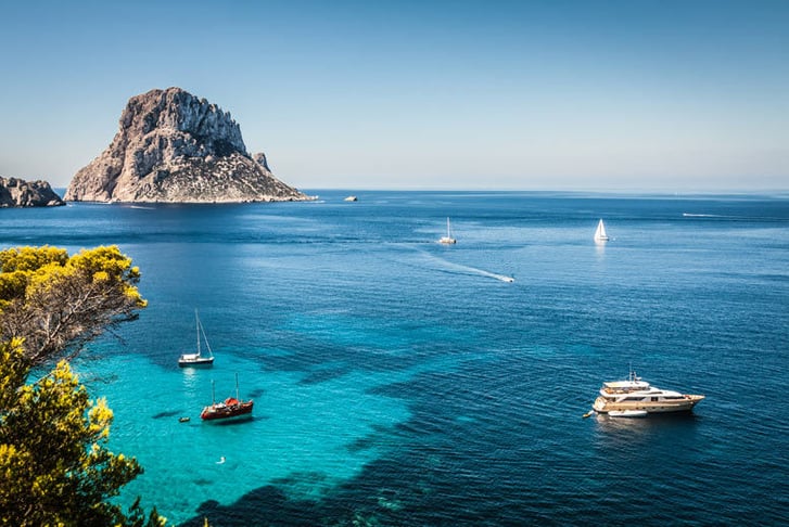 Ibiza, Spain, Stock Image - Cala d'Hort Coast