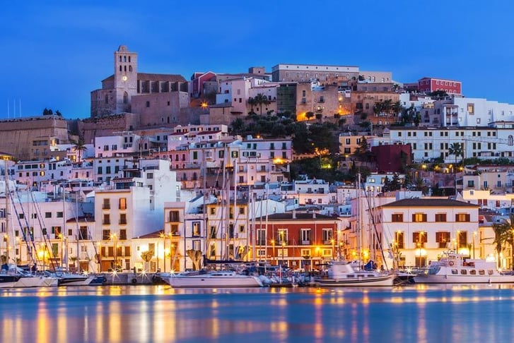 Ibiza, Spain, Stock Image - Dalt Vila Night