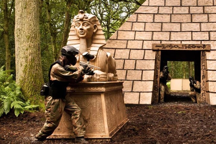 An Egypt themed Paint balling arena