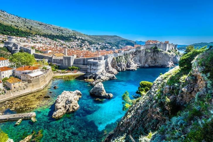 Dubrovnik, Croatia, Stock Image - Adriatic Sea and City