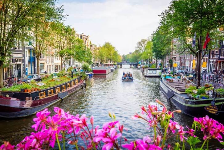 Amsterdam, Netherlands, Stock Image - Canal View