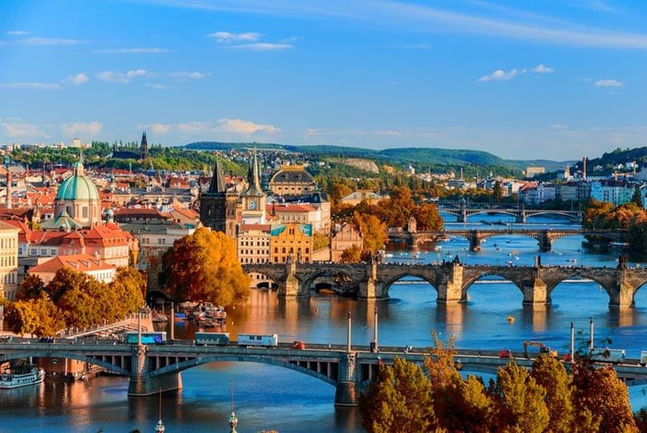 Prague, Czech Republic, Stock Image - River and Bridge 5