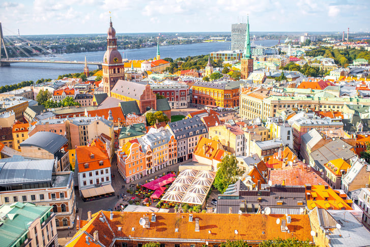 Riga, Latvia, Stock Image - Aerial