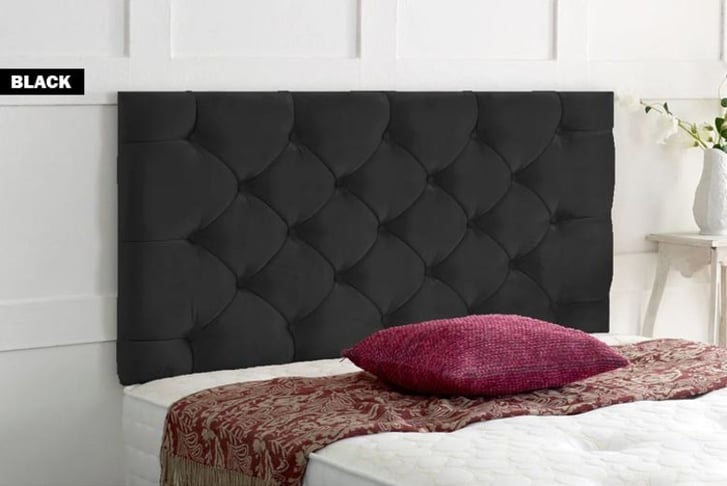 Black velvet store king size headboard