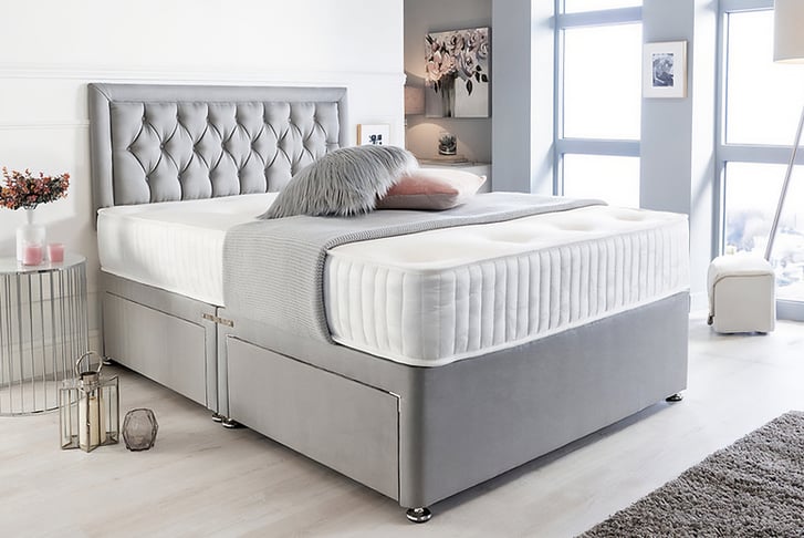 Grey-Suede-Divan-Bed
