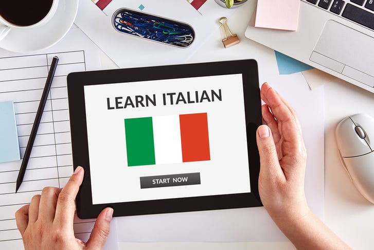 Italian Language, Stock Image