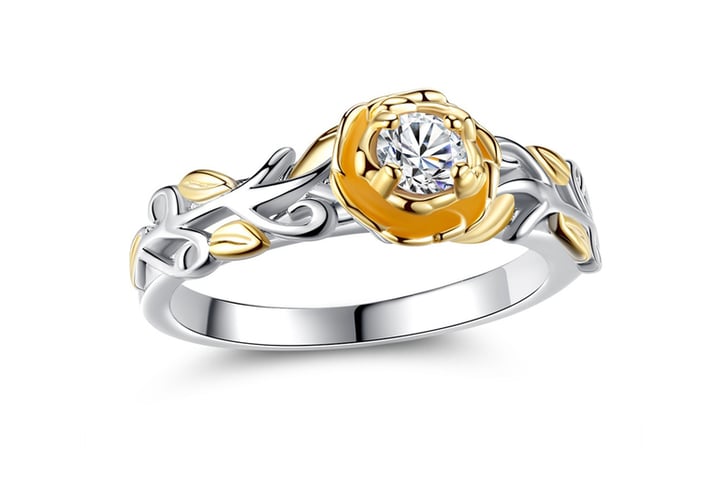 Gold-&-Silver-Plated-Crystal-Flower-Ring-2