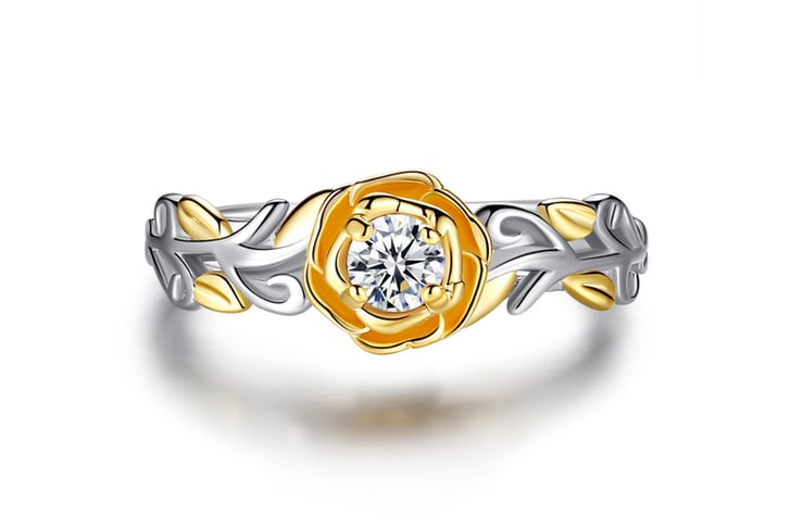 Gold-&-Silver-Plated-Crystal-Flower-Ring-3