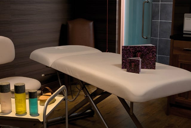 A massage table at the Slaley Hall Spa