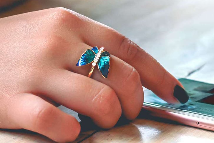 Stunning-Gold-Tone-Blue-Butterfly-Ring-1