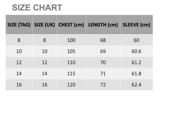 Wowcher Size Chart