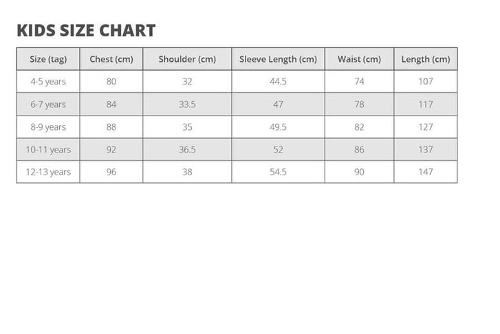 20989266 Kids Size Charts