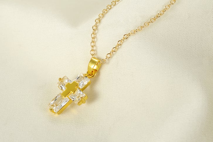 Golden-Christian-Cross-Crystal-Necklace-1