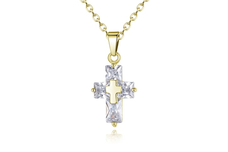 Golden-Christian-Cross-Crystal-Necklace-2