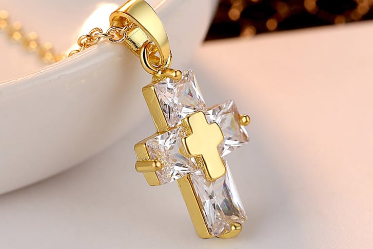 Golden-Christian-Cross-Crystal-Necklace-3