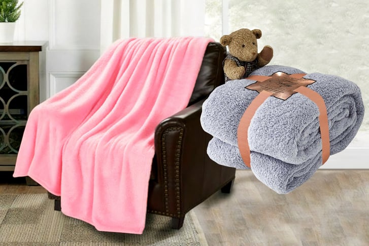 Teddy bear throw pink sale