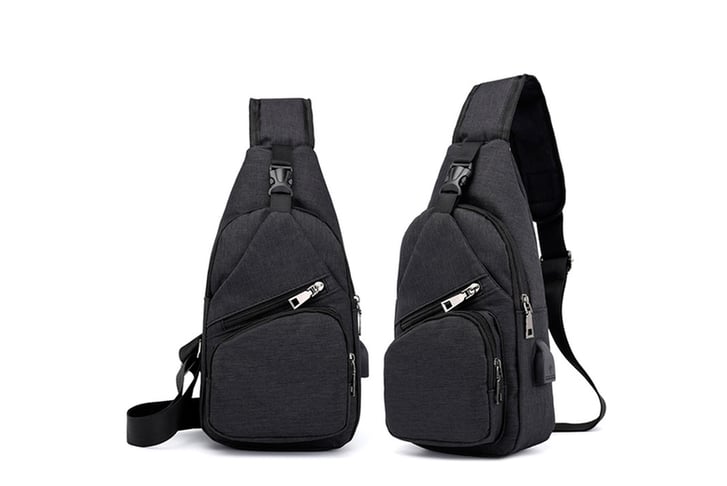 Casual-Oxford-Cloth-Chest-Pack-Bag-with-USB-Port-black